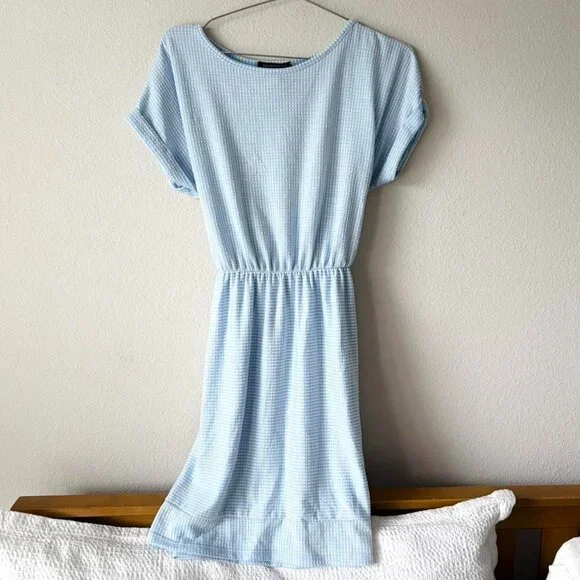 Caution To The Wind | Dresses | Caution To The Wind Baby Blue Gingham Midi  Dress Womens Medium | Poshmark